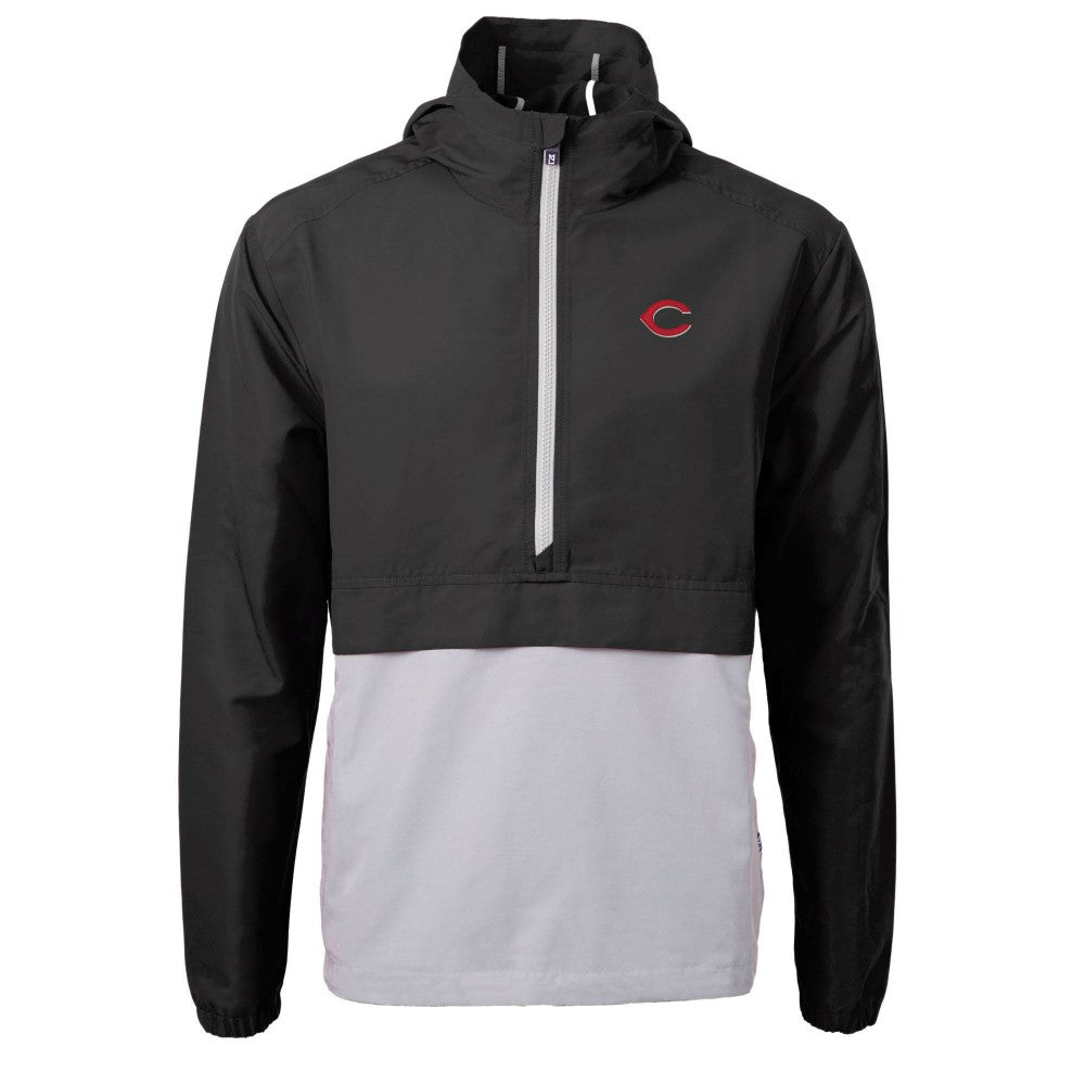 Cincinnati Reds Cutter & Buck Charter Eco Recycled Half-Zip Anorak Jacket Black