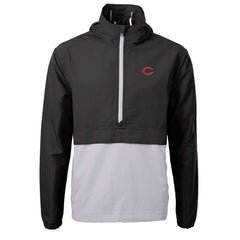 Cincinnati Reds Cutter & Buck Charter Eco Recycled Half-Zip Anorak Jacket Black