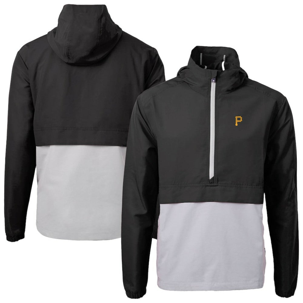 Pittsburgh Pirates Cutter & Buck Charter Eco Recycled Half-Zip Anorak Jacket Black