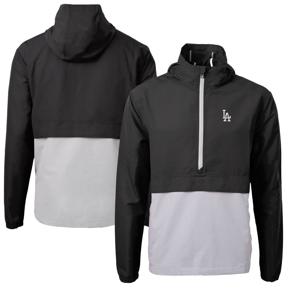 Los Angeles Dodgers Cutter & Buck Charter Eco Recycled Half-Zip Anorak Jacket Black