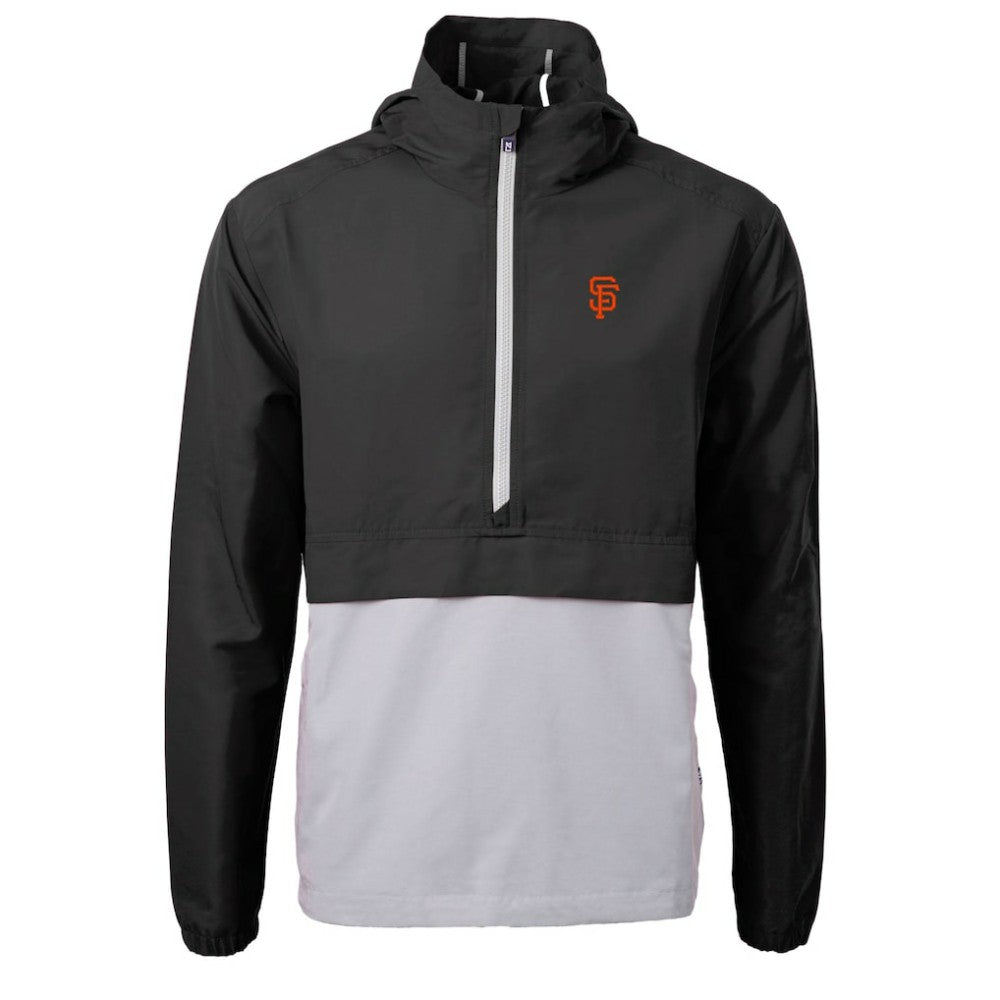 San Francisco Giants Cutter & Buck Charter Eco Recycled Half-Zip Anorak Jacket Black