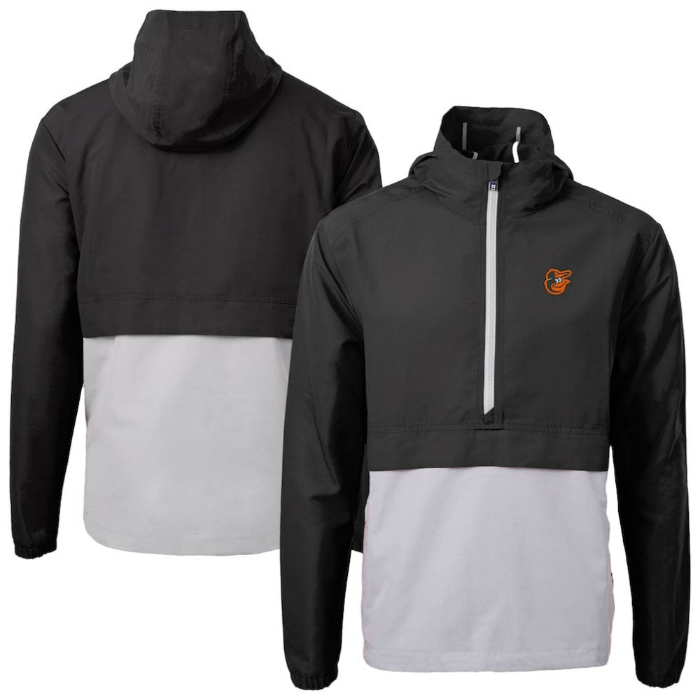 Baltimore Orioles Cutter & Buck Charter Eco Recycled Half-Zip Anorak Jacket Black