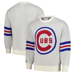 Chicago Cubs Retro Pullover Sweater Cream | Mitchell & Ness