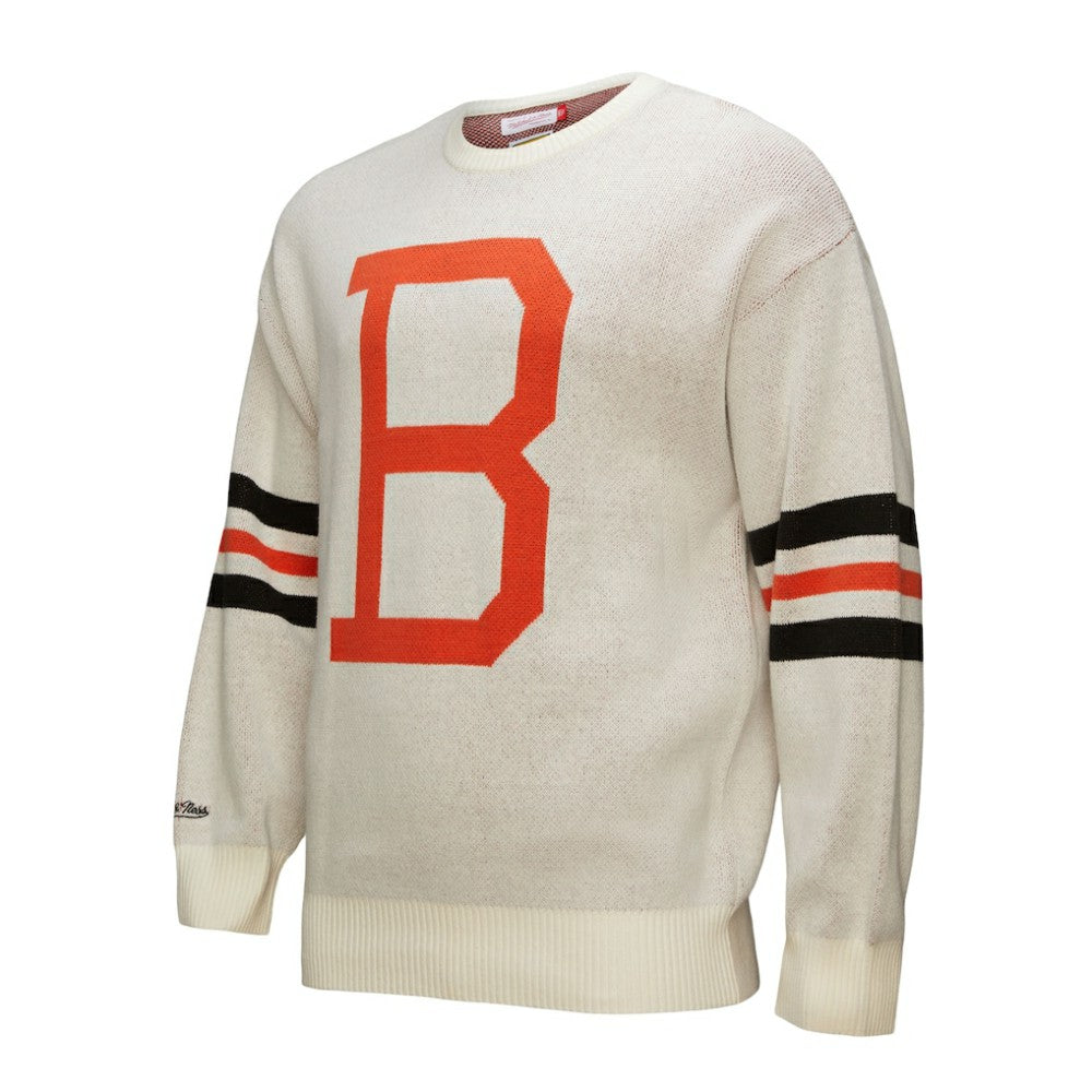 Baltimore Orioles Retro Pullover Sweater Cream | Mitchell & Ness