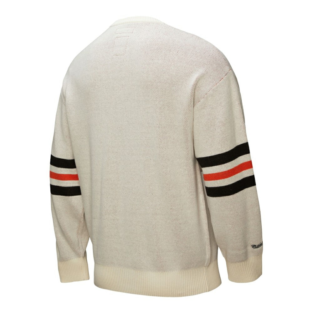 Baltimore Orioles Retro Pullover Sweater Cream | Mitchell & Ness
