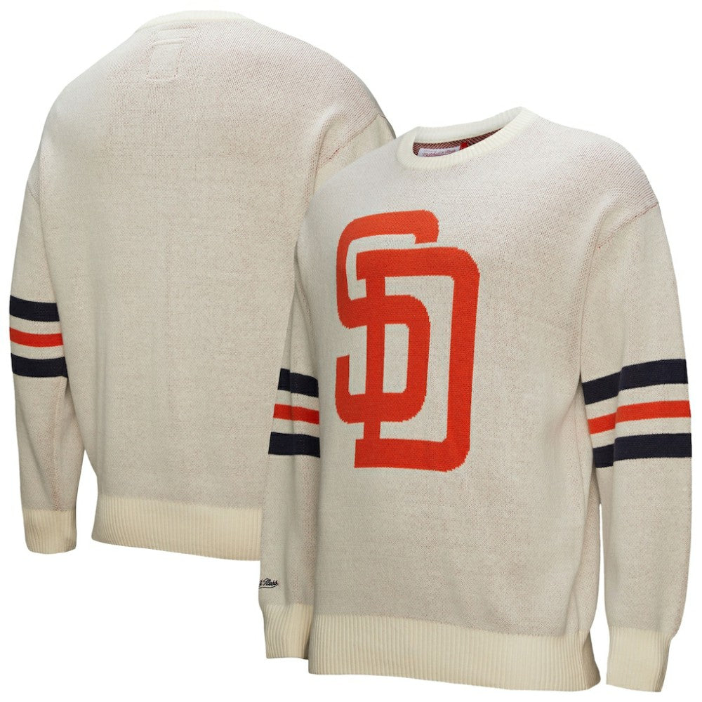San Diego Padres Retro Pullover Sweater Cream | Mitchell & Ness