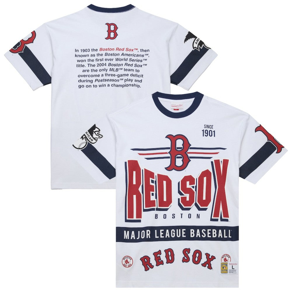 Boston Red Sox Cooperstown Collection Team Origins Premium T-Shirt White | Mitchell & Ness