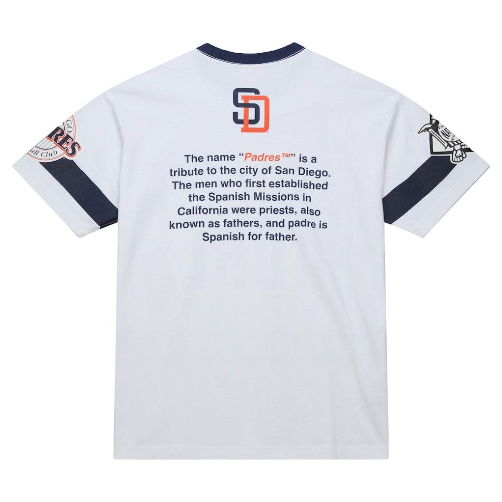San Diego Padres Cooperstown Collection Team Origins Premium T-Shirt White | Mitchell & Ness