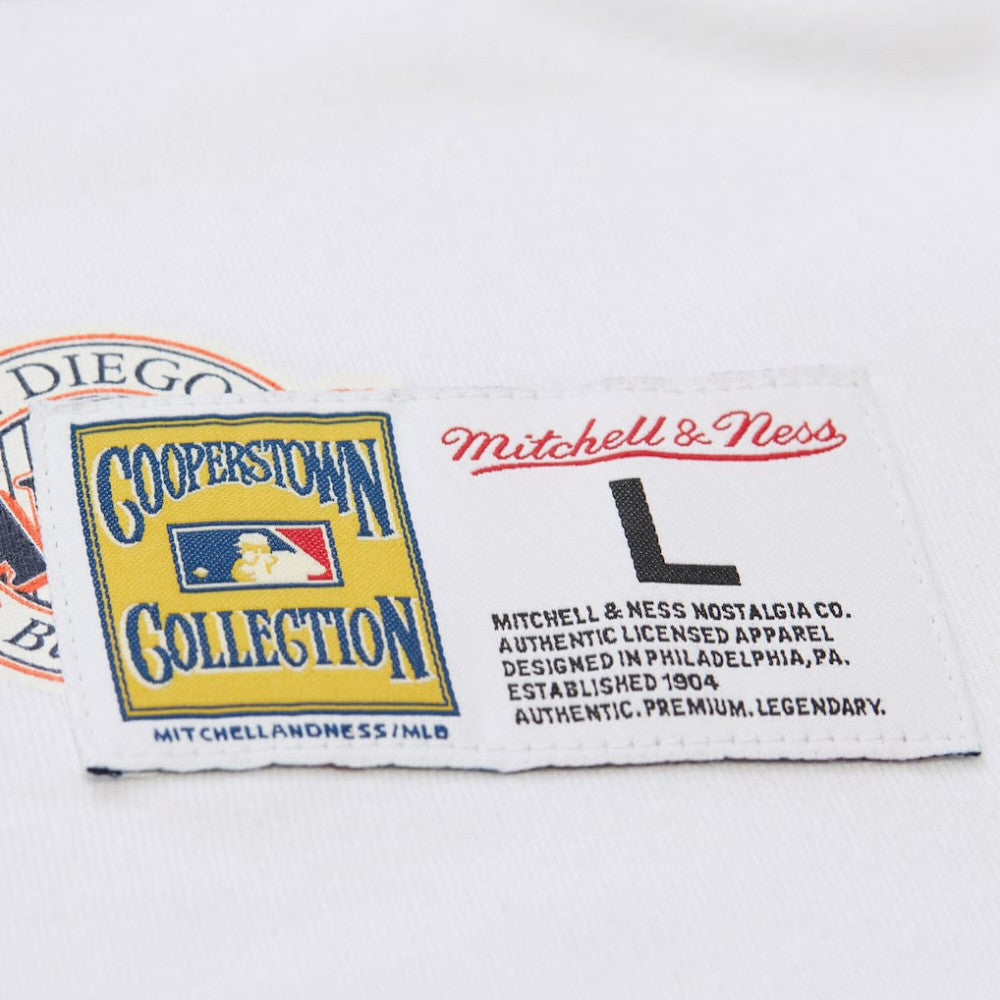 San Diego Padres Cooperstown Collection Team Origins Premium T-Shirt White | Mitchell & Ness