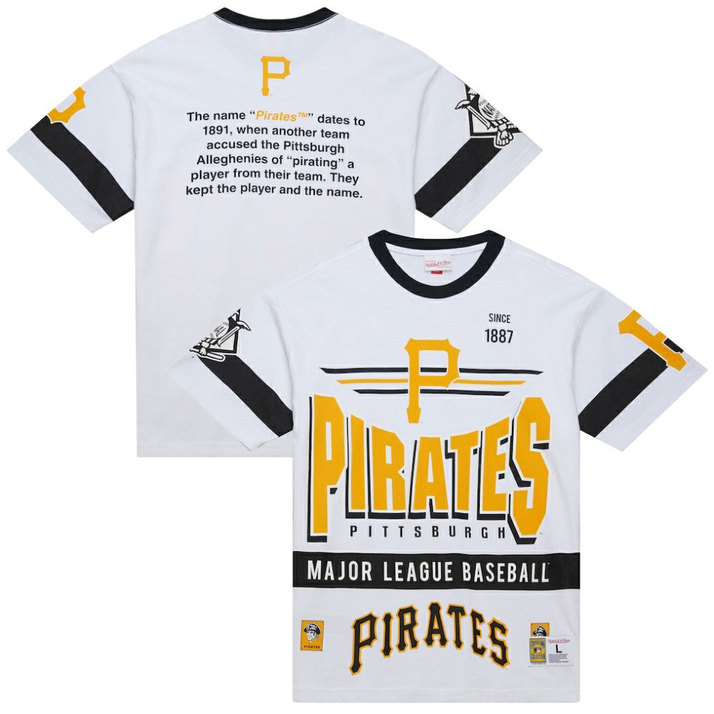 Pittsburgh Pirates Cooperstown Collection Team Origins Premium T-Shirt White | Mitchell & Ness