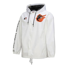 Baltimore Orioles Vintage Full-Snap Hooded Coaches Jacket White | Mitchell & Ness