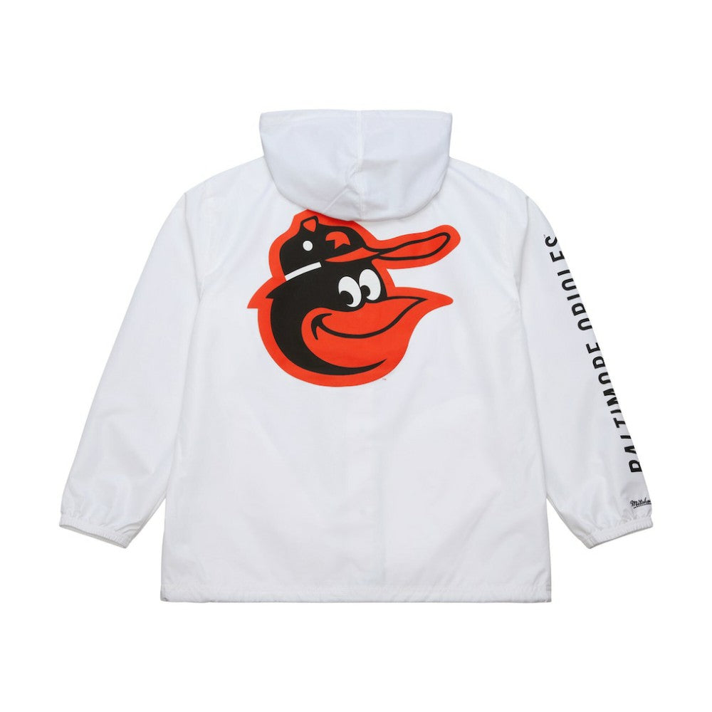 Baltimore Orioles Vintage Full-Snap Hooded Coaches Jacket White | Mitchell & Ness