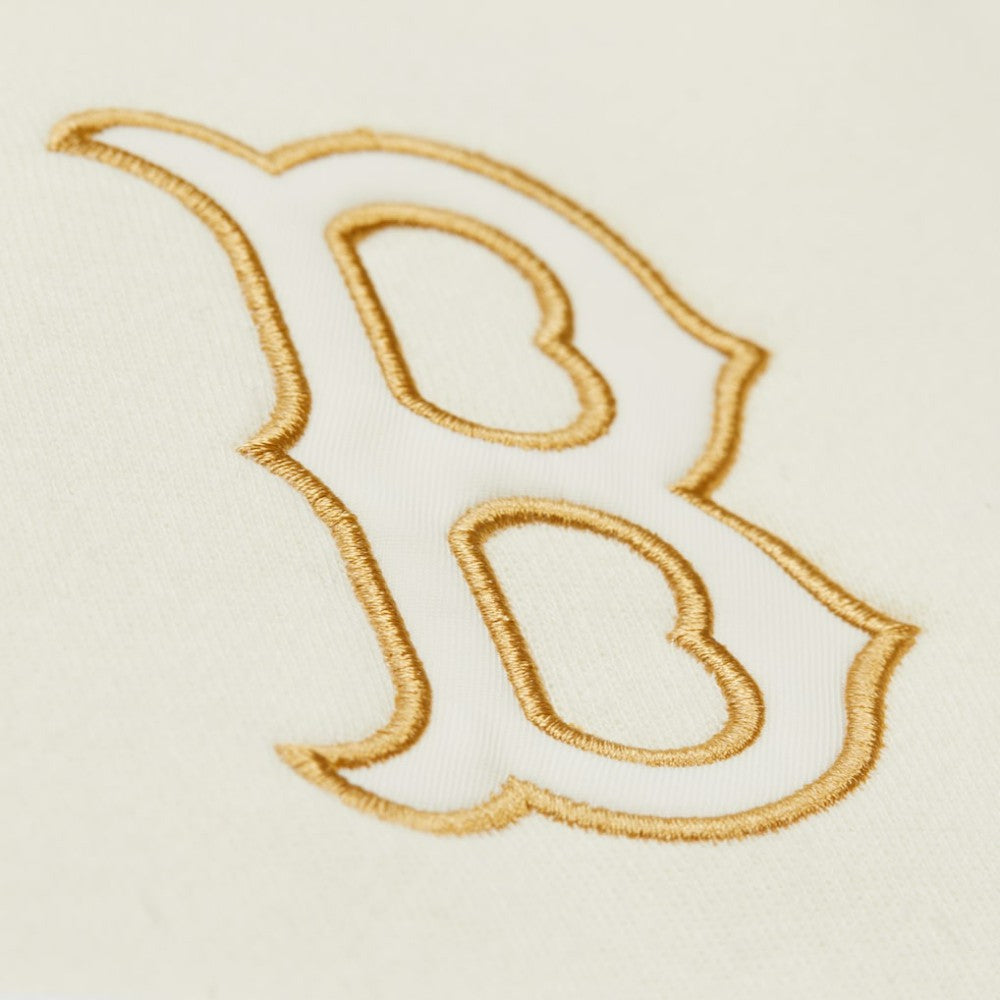Boston Red Sox Head Coach Pullover Hoodie Tan/Cream | Mitchell & Ness