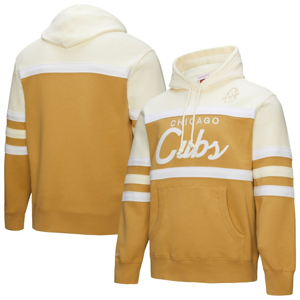 Chicago Cubs Head Coach Pullover Hoodie Tan/Cream | Mitchell & Ness