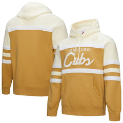 Chicago Cubs Head Coach Pullover Hoodie Tan/Cream | Mitchell & Ness