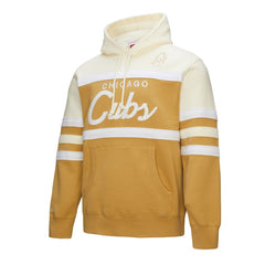 Chicago Cubs Head Coach Pullover Hoodie Tan/Cream | Mitchell & Ness