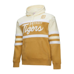 Detroit Tigers Head Coach Pullover Hoodie Tan/Cream | Mitchell & Ness
