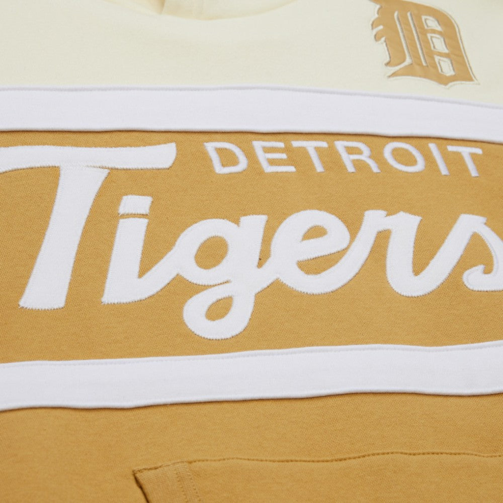 Detroit Tigers Head Coach Pullover Hoodie Tan/Cream | Mitchell & Ness