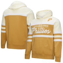 Philadelphia Phillies Head Coach Pullover Hoodie Tan/Cream | Mitchell & Ness