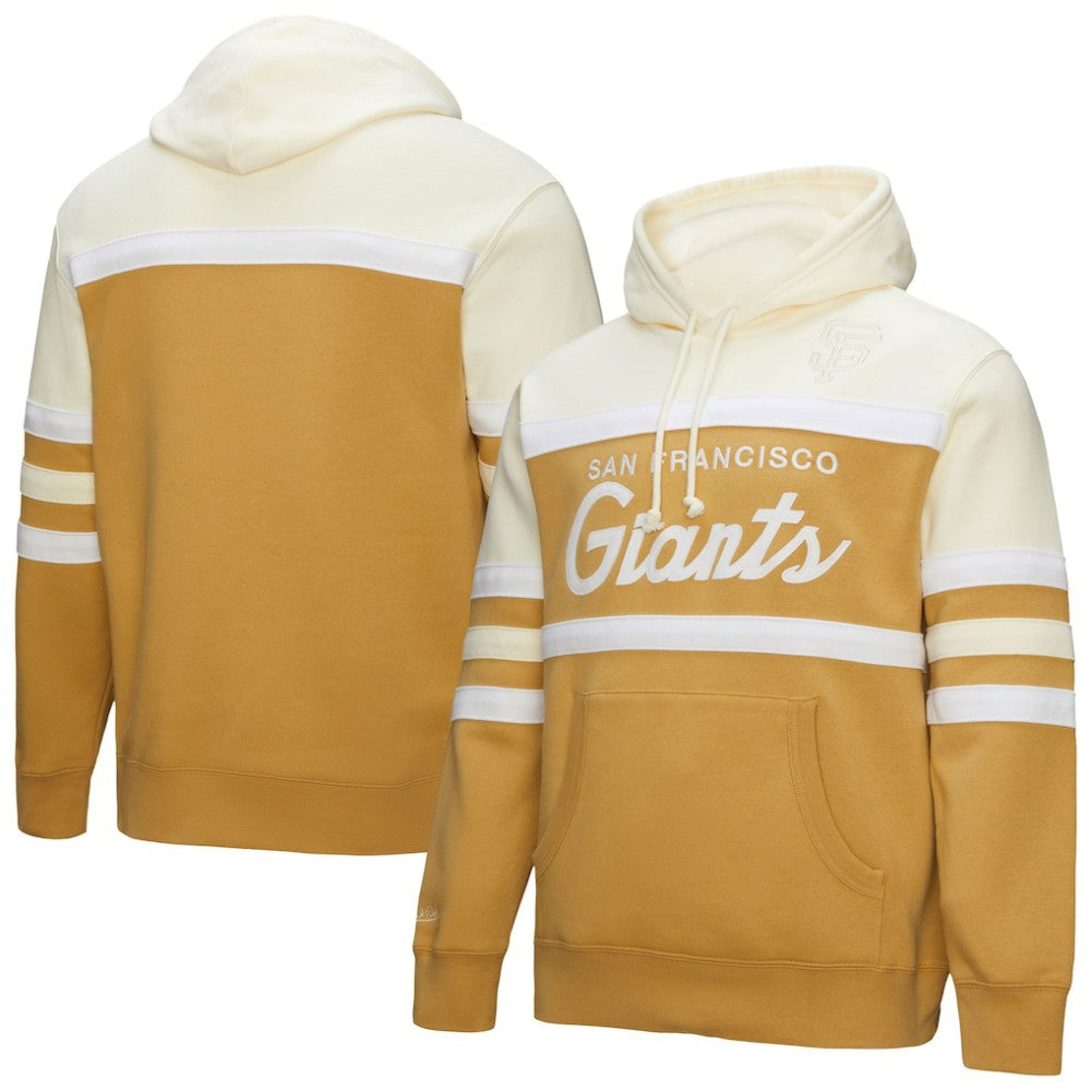 San Francisco Giants Head Coach Pullover Hoodie Tan/Cream | Mitchell & Ness