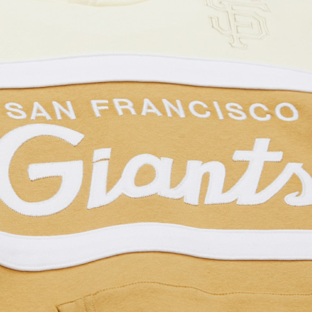 San Francisco Giants Head Coach Pullover Hoodie Tan/Cream | Mitchell & Ness