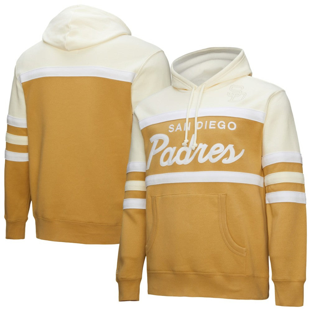 San Diego Padres Head Coach Pullover Hoodie Tan/Cream | Mitchell & Ness
