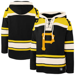 Pittsburgh Pirates Superior Lacer Pullover Hoodie Black | 47 brand