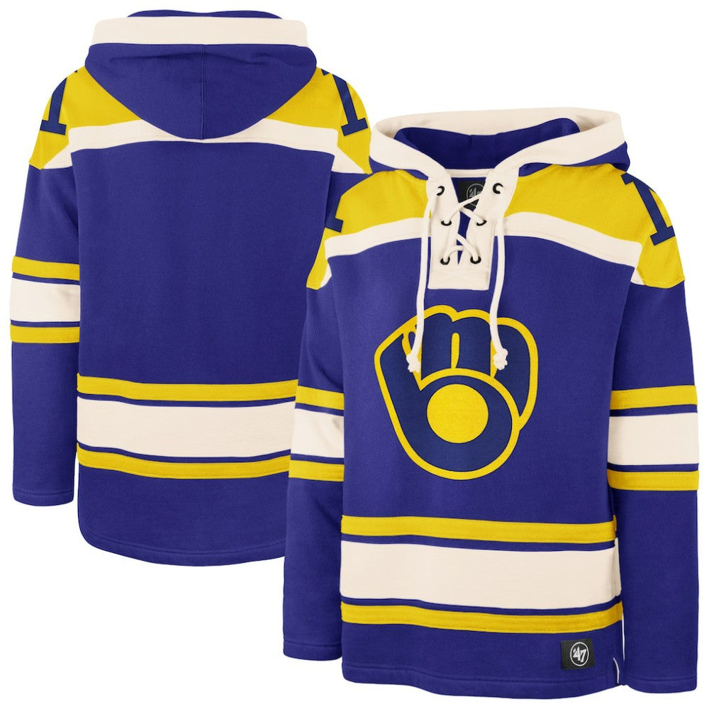 Milwaukee Brewers Superior Lacer Pullover Hoodie Royal | 47 brand