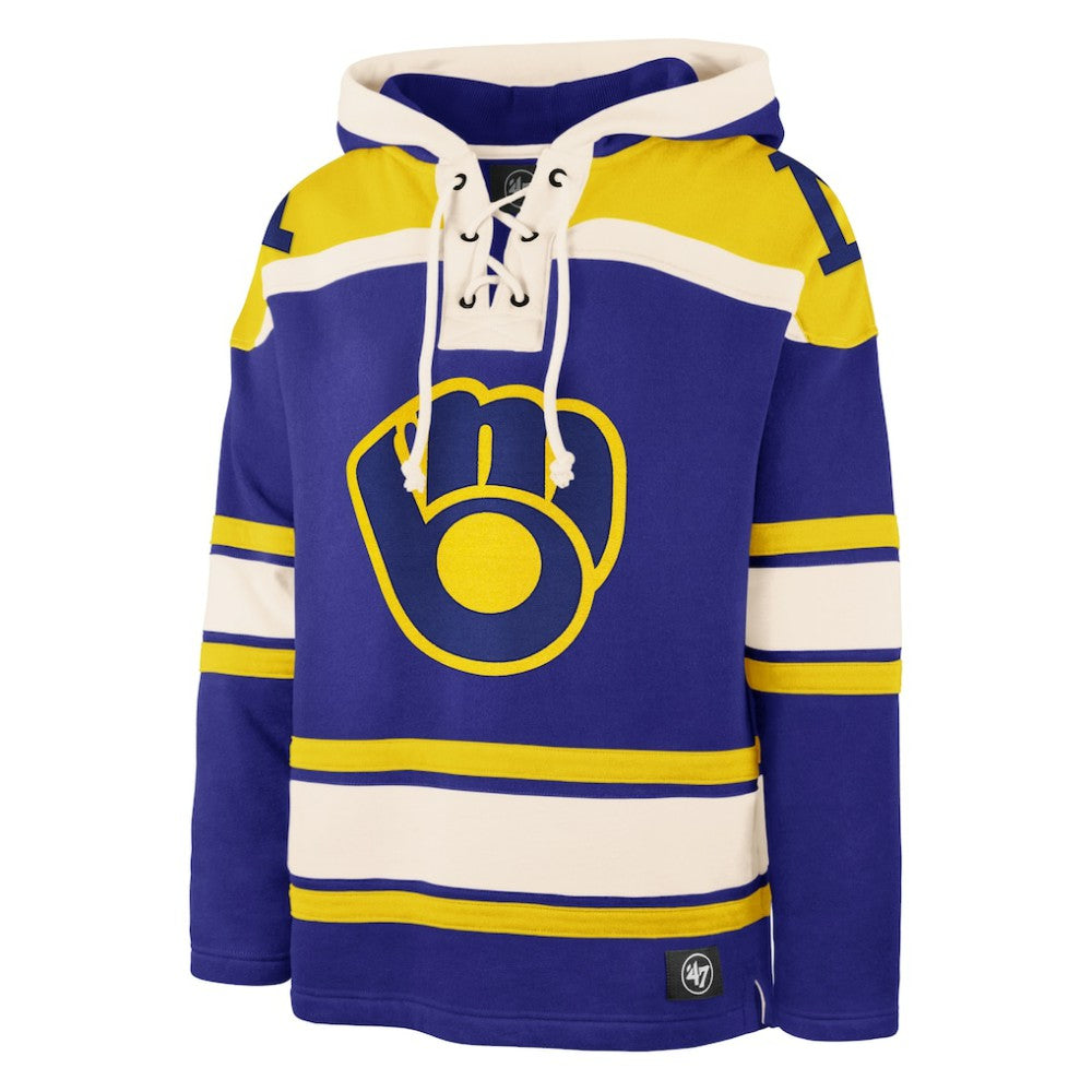 Milwaukee Brewers Superior Lacer Pullover Hoodie Royal | 47 brand
