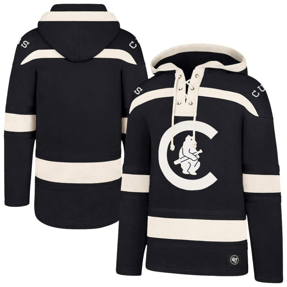 Chicago Cubs Superior Lacer Pullover Hoodie Navy | 47 brand