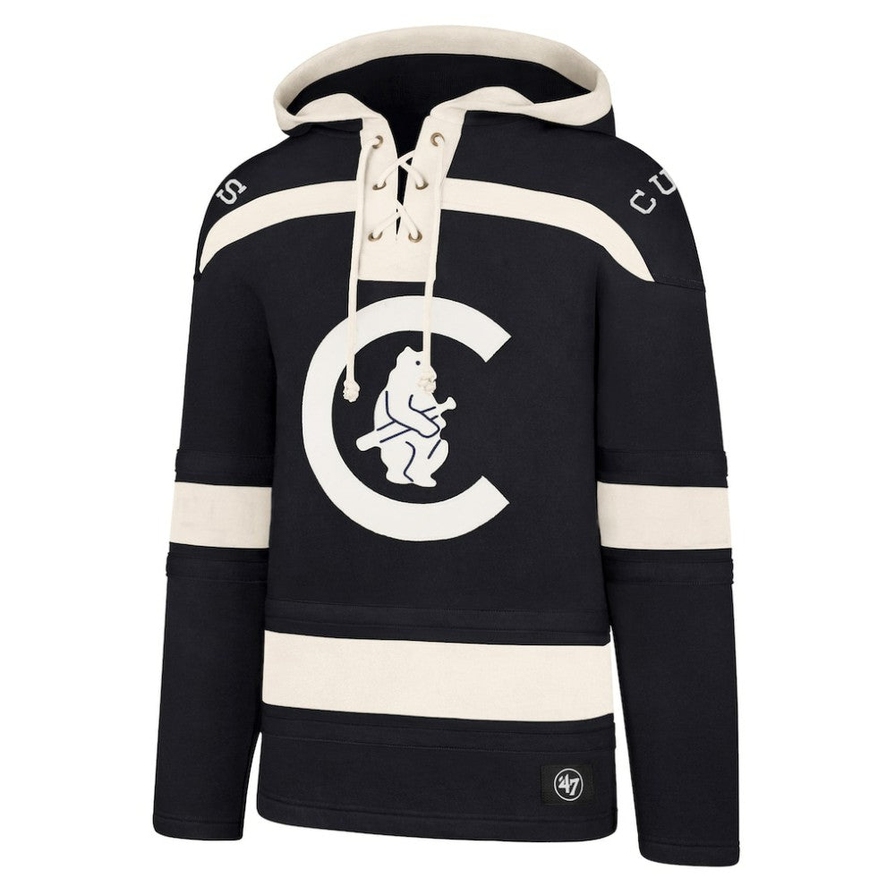 Chicago Cubs Superior Lacer Pullover Hoodie Navy | 47 brand