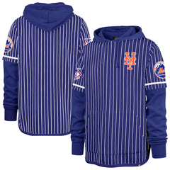 New York Mets Pinstripe Double Header Pullover Hoodie Royal | 47 brand