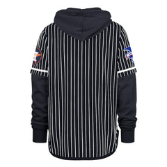 Houston Astros Pinstripe Double Header Pullover Hoodie Navy | 47 brand