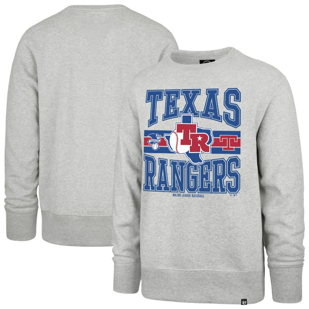 Texas Rangers Letters Headline Pullover Sweatshirt Gray | 47 brand