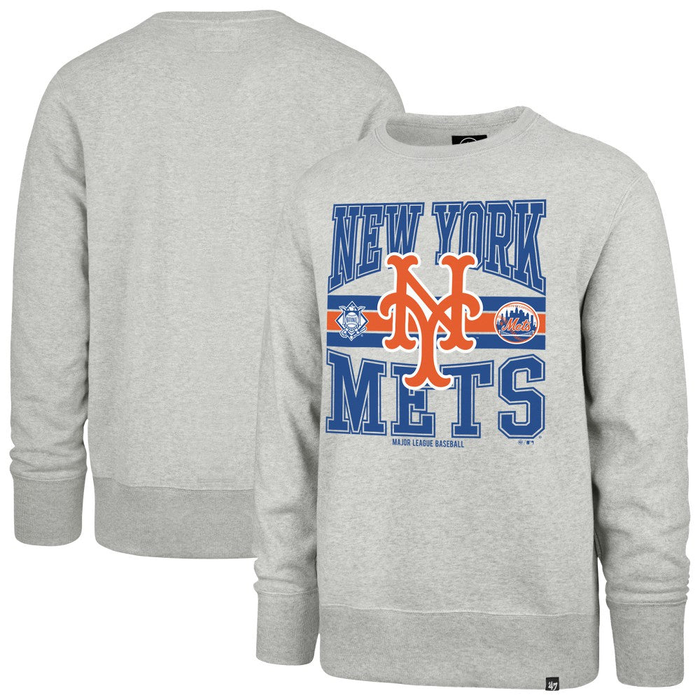 New York Mets Letters Headline Pullover Sweatshirt Gray | 47 brand