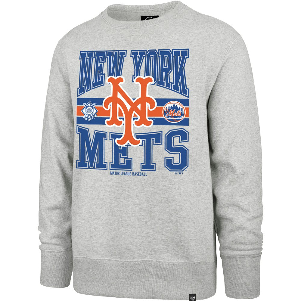New York Mets Letters Headline Pullover Sweatshirt Gray | 47 brand