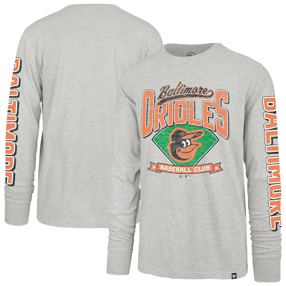 Baltimore Orioles Fair Ball Franklin Long Sleeve T-Shirt Gray | 47 brand