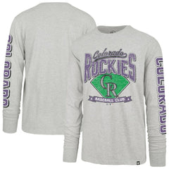 Colorado Rockies Fair Ball Franklin Long Sleeve T-Shirt Gray | 47 brand
