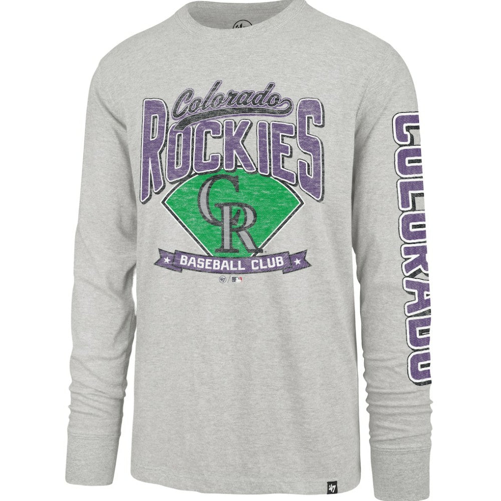 Colorado Rockies Fair Ball Franklin Long Sleeve T-Shirt Gray | 47 brand