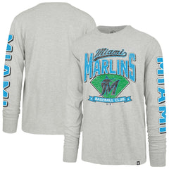 Miami Marlins Fair Ball Franklin Long Sleeve T-Shirt Gray | 47 brand