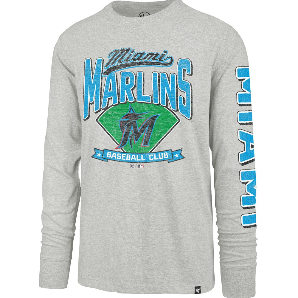 Miami Marlins Fair Ball Franklin Long Sleeve T-Shirt Gray | 47 brand