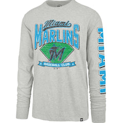 Miami Marlins Fair Ball Franklin Long Sleeve T-Shirt Gray | 47 brand
