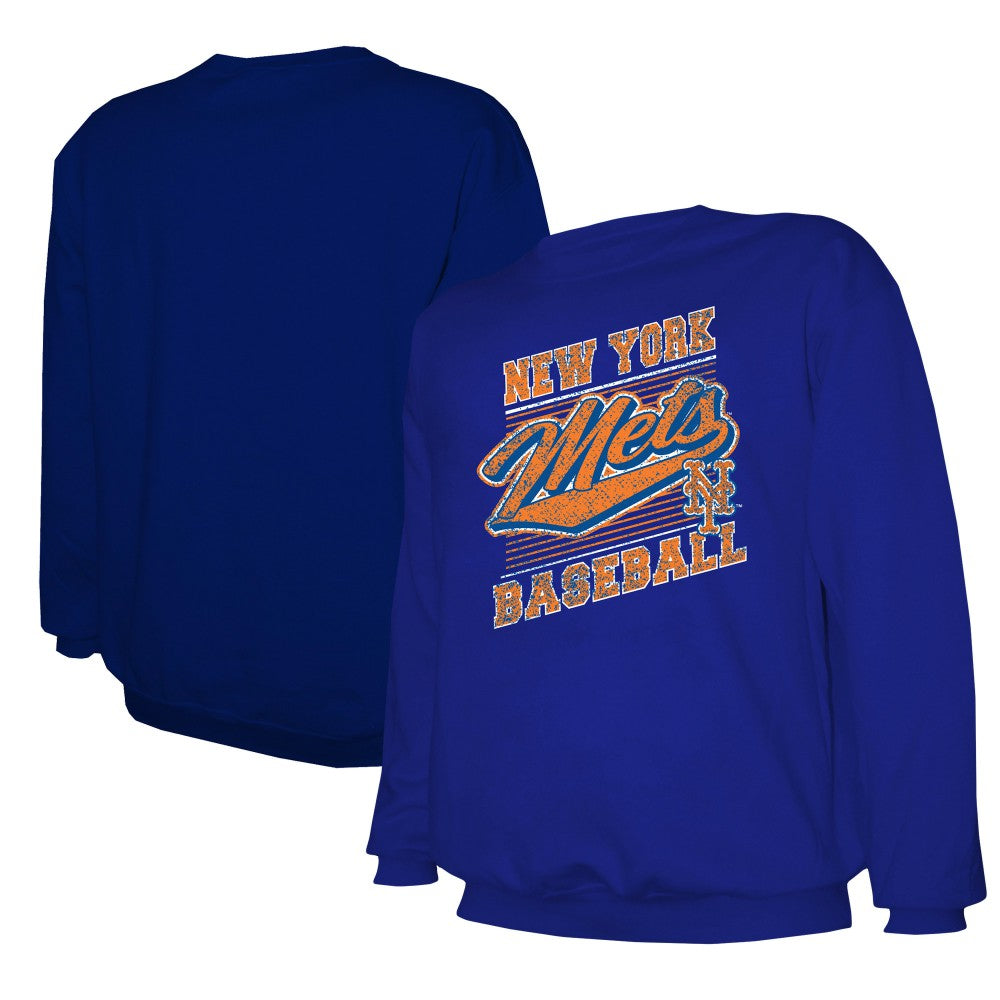 New York Mets Stitches Lightweight Crew Sweatshirt Royal