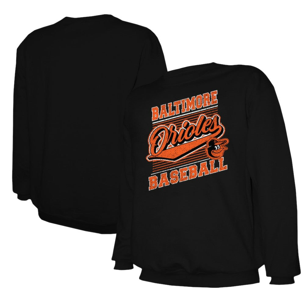 Baltimore Orioles Stitches Lightweight Crew Sweatshirt Black