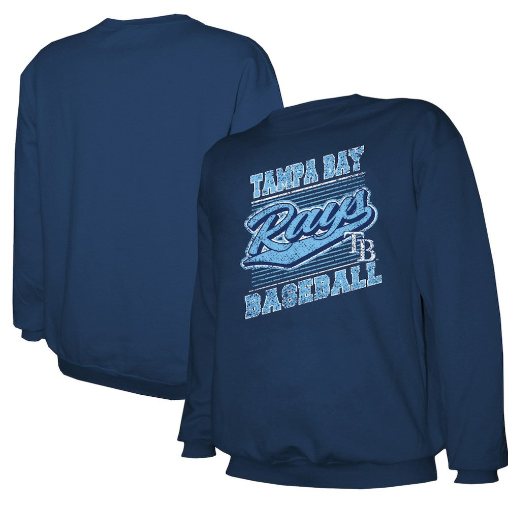 Tampa Bay Rays Stitches Lightweight Crew Sweatshirt Navy