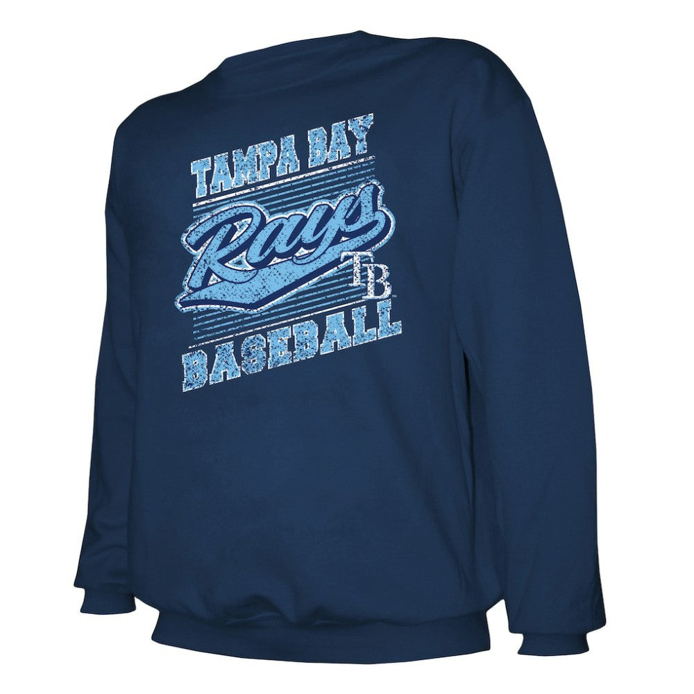 Tampa Bay Rays Stitches Lightweight Crew Sweatshirt Navy