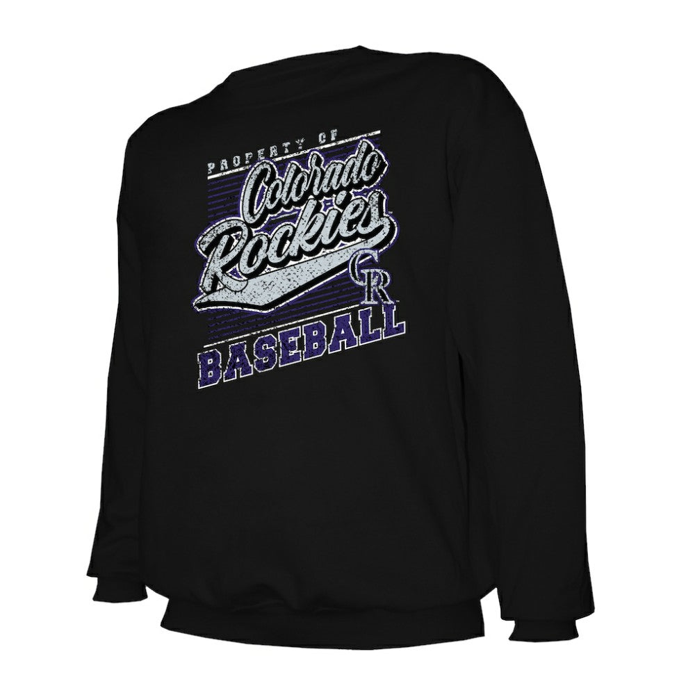 Colorado Rockies Stitches Lightweight Crew Sweatshirt Black
