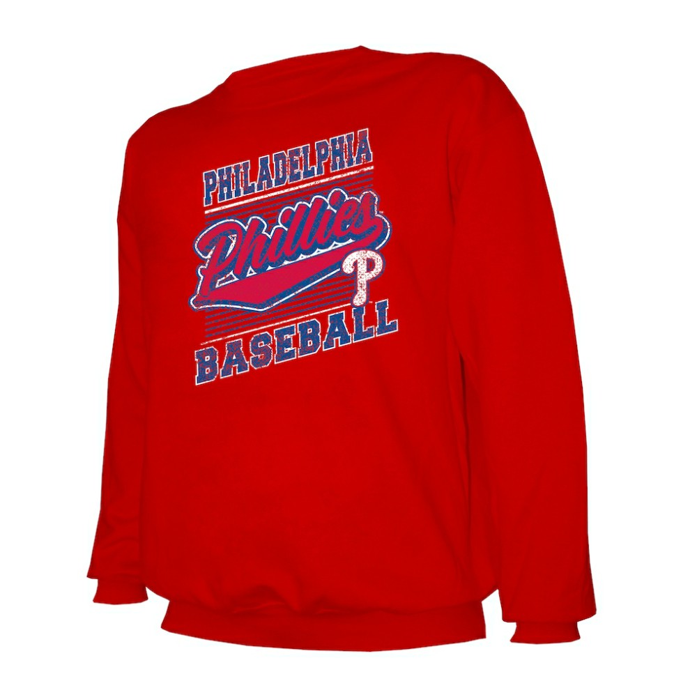 Philadelphia Phillies Stitches Lightweight Crew Sweatshirt Red
