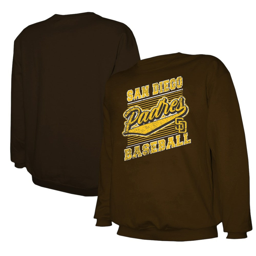 San Diego Padres Stitches Lightweight Crew Sweatshirt Brown