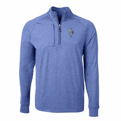 Kansas City Royals Cutter & Buck Adapt Eco Knit Heather Quarter-Zip Pullover Top Heather Blue